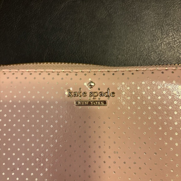 Kate Spade Blush Pink Polka Dot Wallet Storybook Lining - Picture 2 of 3